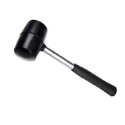 18 Ounce Black Rubber Hammer Mallet w Stainless Steel Tube Handle