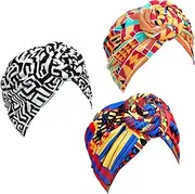 [SATINIOR] 3 Pieces African Turban for Women Knot Pre-Tied Bonnet Beanie Cap Headwrap