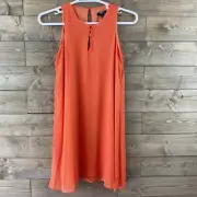 Chaps Womens Dress Sleeveless Lined Keyhole Shift Chiffon Orange Size 6