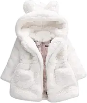 [Generic] Baby Twin Girl Clothes Coat Cloak Kids Hooded Outerwear Baby Girl Clothes Warm Bunny Winter Jacket Girls Outfits&Set Clothes for Teen Girls Beige