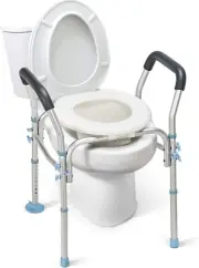 OasisSpace Stand Alone Raised Toilet Seat 300lbs Heavy Duty OS-28HFK-TR-3367KD
