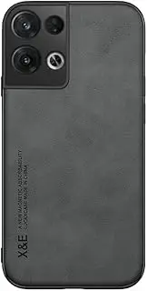 [Kepuch] Silklike Case for Oppo Reno 8 - Cover Bumper Built-in Metal Plate for Oppo Reno 8 - Black