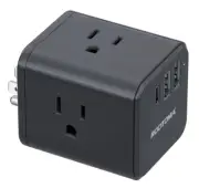USB C Outlet Extender, Multi Plug Outlet Adapter, with 3 Electrical Outlets 3 US