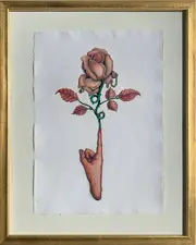 Silviya Neri Artist Creation of Rose Botanical Handmade Illustration