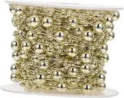 DOITOOL 1 Roll Electroplating Chain Wedding Table Props Plated Craft Sticker Beaded Clothe Bodice Car Making Cabochons Aesthetic Home Decor Hairpin Accessory Plastic Golden