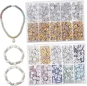 HAPINARY 700pcs Gold 700pcs Colorful Spacer Beads for Bracelet Making Rhinestone Decorative Small Beads