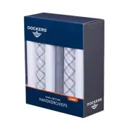 Dockers 6-Piece Men's Cotton Handkerchiefs Set White & Black w 2 Plaid Patterned