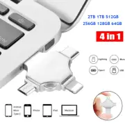 1TB 2TB 256GB USB Flash Drive External Storage Photo Stick For iPhone Samsung AU