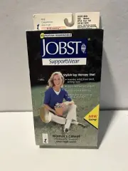 Jobst Womens Knee High Supports Socks 8-15 mmHg Compression, Medium/ White
