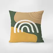 Cushion covers Cushion Covers 50cm x 50cm Yellow Beige Cushion Covers Invisible Zipper Sofa Cushions Outdoor Cushions Garden Cushions Decorative Pillows Square Pillow Covers(Green Yellow Geometry,40 x