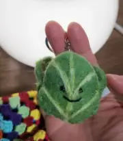 Handmade Felt Cabbage Keychain Cute Green Leaf Wool Plush Gift Charm