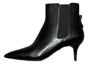 RTLS $180 COLE HAAN GO-TO-PARK WOMENS BLACK LEATHER HEEL ANKLE BOOTS SZ 10