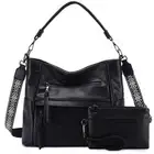 Hobo Bag for Women, Medium Vegan Leather Shoulder Purse Handbag Wallet Set To...