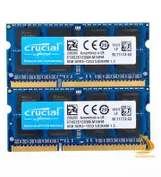 Crucial 16GB 2x 8GB 2Rx8 PC3-10600S DDR3-1333Mhz SODIMM Laptop Memory RAM $Kits