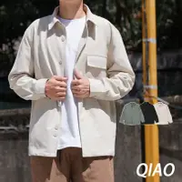 在飛比找蝦皮商城優惠-QIAO 韓國新貨 工業 路人紳士 大口袋 襯衫 外套 薄外