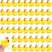 Libima 50 Pcs Rubber Chickens Bath Toy Bulk Mini Chicks Squeezable and Squeak To