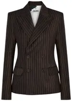 Jean Paul Gaultier Madonna Pinstriped Wool-blend Blazer - Brown - 36 (UK8 / S) 36 (UK8 / S)