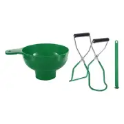 Canning Tools Kit Includes 1Pcs Funnel,1Pcs Jar Lifter,1Pcs Tongs Green