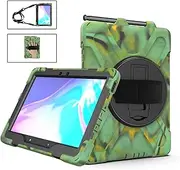Acphtab Case for Samsung Galaxy Tab Active Pro 10.1 2019, Heavy Duty Protection Holder Case with 360ｰ Rotating Stand,Adjustable Hand Strap and Shoulder Strap for SM-T540/T545/T547 (Camouflage)