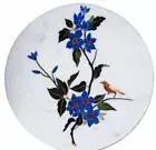 18'' White Marble Center Coffee Side Table Top Mosaic Inlay Room Decor