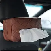 SENYAZON Car Tissue Holder, Extra Large Tissues Box Cover for Car Backseat, Ideal for Organization and Daily Use, Fits for 120 Tissues Box (Brown)