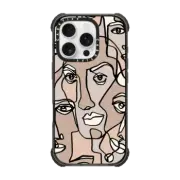 iPhone 16 Pro Ultra Impact Case MagSafe Compatible FACE MOSAIC SKETCH 4 DARK SKIN IPHONE, ABSTRACT MINIMAL PEOPLE MEN ILLUSTRATION COOL DAD By Ebi Emporium