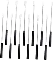 12Pcs Stainless Steel Fondue Forks Cheese Fruit Chocolate Fountain Forks with Comfortable Handle for Home Restaurant Party Use