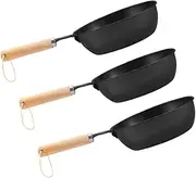 Generic 3pcs Charcoal Burner Grill Chestnut Roasting Pan Camping Stove Burner Wood Black