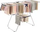 Heavy-Duty Drying Rack, Foldable Stainless Steel Clothes Airer, Gullwing Space-S