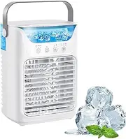Portable Air Conditioners Fan with 3 Speeds 2 Cool Mist,Small Air Conditioners for Room,USB Powered Small Mini Portable AC with Timer,Air Cooler for Room Office Outdoor Camping
