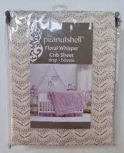 New The Peanut Shell FLORAL WHISPER Fitted Crib Sheet 100% Cotton Baby Girl
