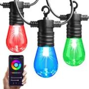 ECO4LIFE Outdoor Wi-Fi Plug-in Patio Light 15-Integrated LED 48 ft. Shatterproof