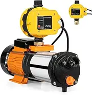 [ADVWIN] 3.5HP Water Pump, 12600L/H High Pressure Garden Pump with Smart Controller, Self-Priming and Automatic Farm Irrigation, Shallow Well for Home, Garden, and Lawn Irrigation