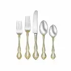 Mandolina Gold Golden 65pc set Service for of 12 Oneida Stainless Flatware
