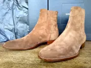 Saint Laurent - Wyatt 30 Men's Brown Suede Chelsea Boots - Size 9 US / 42 EU