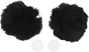 X AUTOHAUX Motorcycle Helmet Accessories Decoration Round Bear Ears for Motorcycle Bicycle Skiing Helmets Black Plush Sticker 1 Set