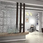 Stepstall Hanging Room Divider Made of Environmentally PVC, 12 PCS Room Divider Partitions Panel Screen for Decorating Bedroom, Dining, Study and Sitting-Room, Hotel, Bar and Restaurant（White）
