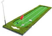 Golf Practice Blanket, Foldable Golf Putting Green with 2 Holes & Auxiliary Aiming Line, Portable Golf Mat Training Aid Equipment to Improve Putting Skills, for Indoors Outdoor 0.75m*3m
