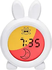 Oricom 08BUN Bunny Sleep Trainer Clock - Sleep Routine Baby Infant Toddler Kids Child, USB, Backlit Display, Icons Sun Moon, Sleep Habits, Night Time