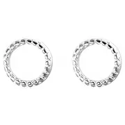 ANYCO Fashion Earrings Round Silver 925 Sterling Silver Minimalist Round Stud for Women Cute Teen Jewelry