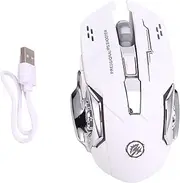 Silent Wireless Mouse USB Rechargeable Gaming Computer Rechargeable Bluetooth Mouse for PC and Laptop White