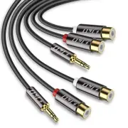 3.5mm to 2 RCA Cable, Gold Plated Copper Shell Heavy Duty 3.5mm Male to 2RCA ...