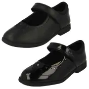 Girls Clarks School Shoes Black Patent/black Leather - MagicStepBarK