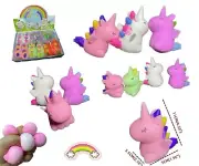 12 pcs Rainbow Horse Squishy Mesh Mochi Squeeze Toy Party Favor Gift Bag Filler