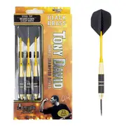 12pc Formula Sports Tony David 21g Black Brass Barrel Darts w/ Case Steel Points