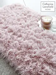 Catherine Lansfield Pink Cuddly Bath Mat (357053) | $30