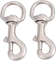 2pcs Harness Accessories Pet Harness Hook with Swivel Pet Keychains Pet Collar Hooks Heavy Duty s Hooks Pet Safety Gear Key Chain Hook Pet Leash Connectors Dog Leash Hook White