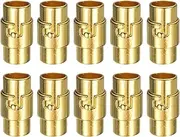 uxcell 10pcs Leather Cord End Clasp 7mm Hole Magnetic Cord End Caps Closures Leather Bracelet Buckle for Jewelry Making DIY Supplies Crafts, Gold Tone