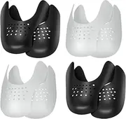 Vquand Shoe Crease Protectors for Air Force 1, Jordans, Dunks & More Sneakers, Shoe Crease Guards, 2 Pairs Black+2 Pairs White, 4 Pairs (Pack of 1)