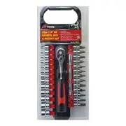 Socket, Screwdriver & Star Bit 28pc Socket Set 1/4" Dr 72 Tooth Ratchet